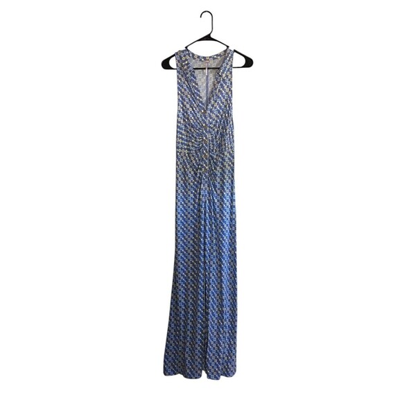 Free People Jumpsuit Women's Size XS Blue Yellow Geometric Sleeveless - Picture 1 of 8